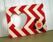 DESTASH SALE Chevron Frame in Red and White Il_170x135