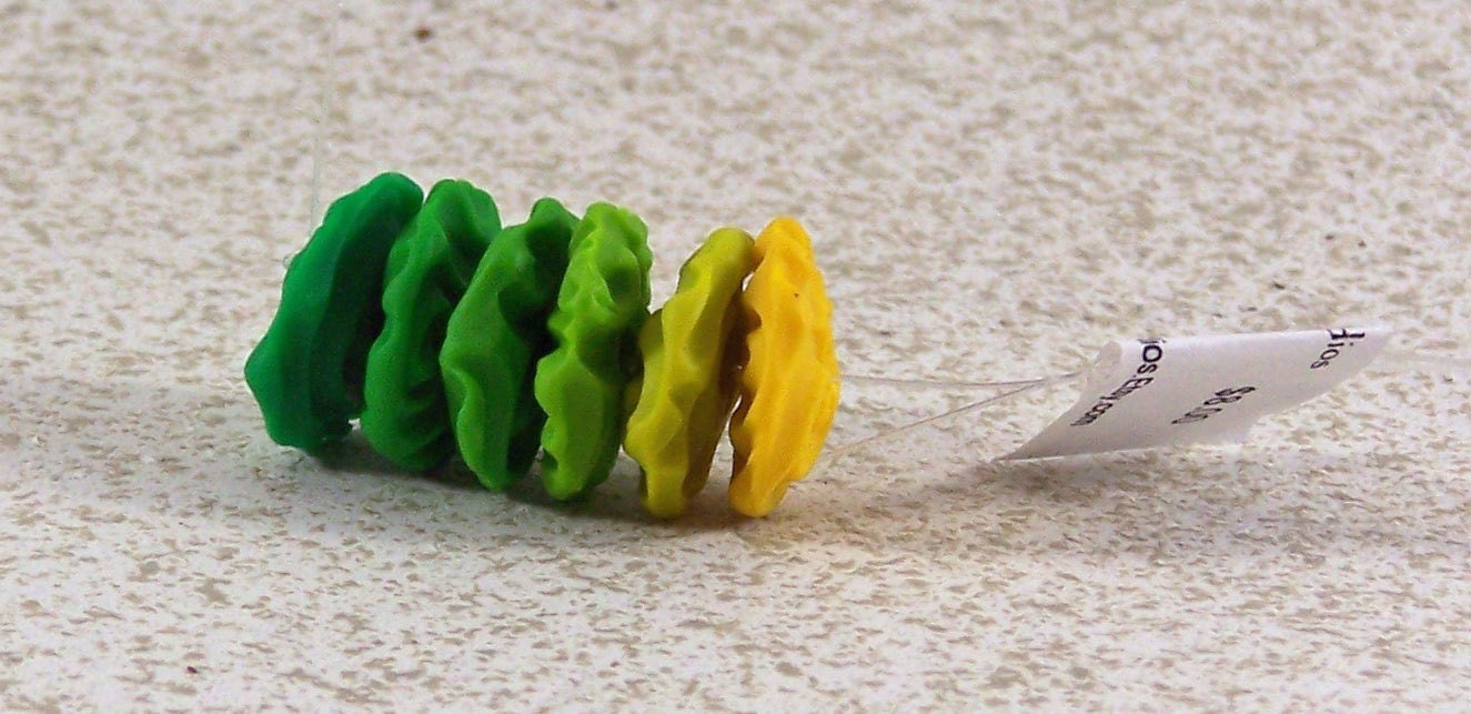 Green to Yellow Ombre Disc Beads