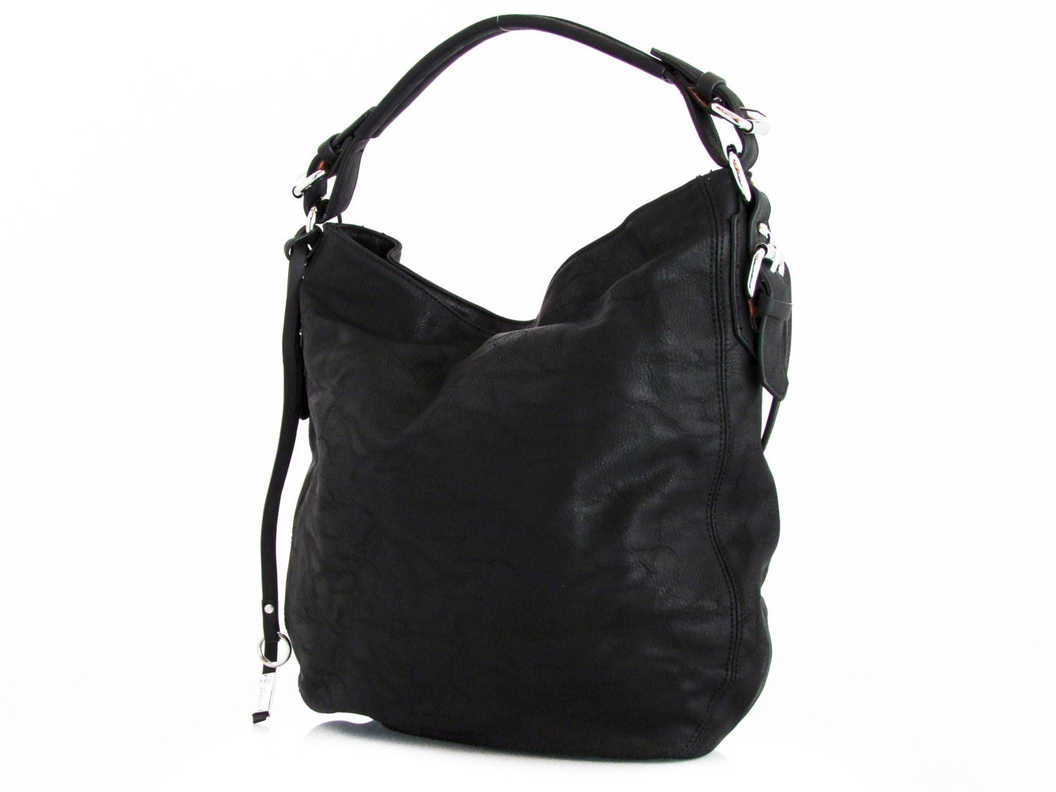 Handmade vegan leather bag purse Black  -  the Delen - new collection 20% launch discount