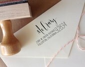 Calligraphy Return Address Stamp -- Mixed Calligraphy and type - Rebel Stout Style large zip code