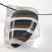 Fused Glass Designer Glass Pendant Necklace Black Brown White 273