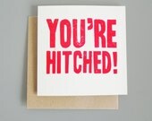 Your Hitched - Hand printed wedding card