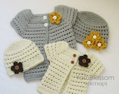 CROCHET PATTERN Toddler Cardigan and Beanie (4 sizes included) Instant Download