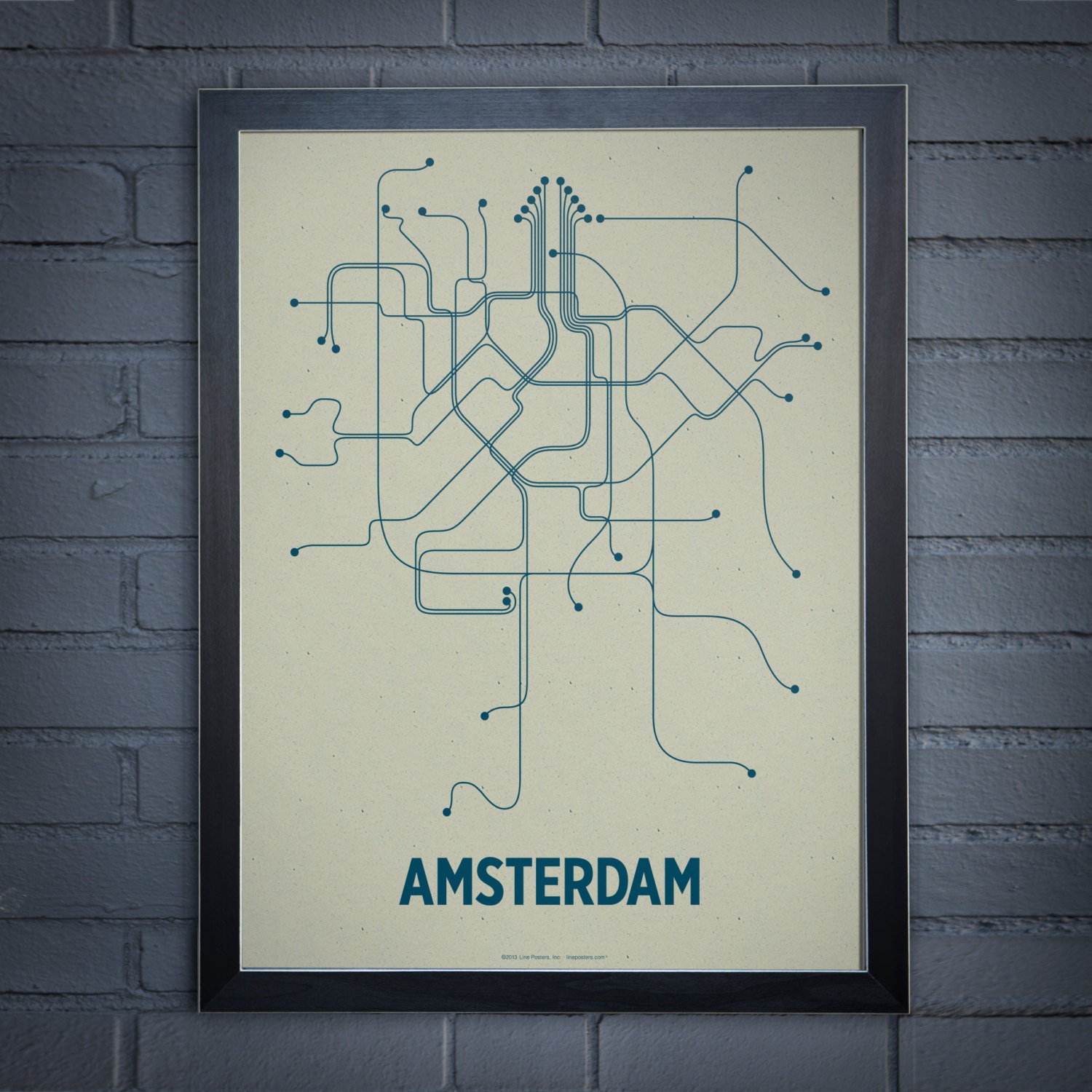 Amsterdam Lineposter Screen Print - Old Green/Jungle
