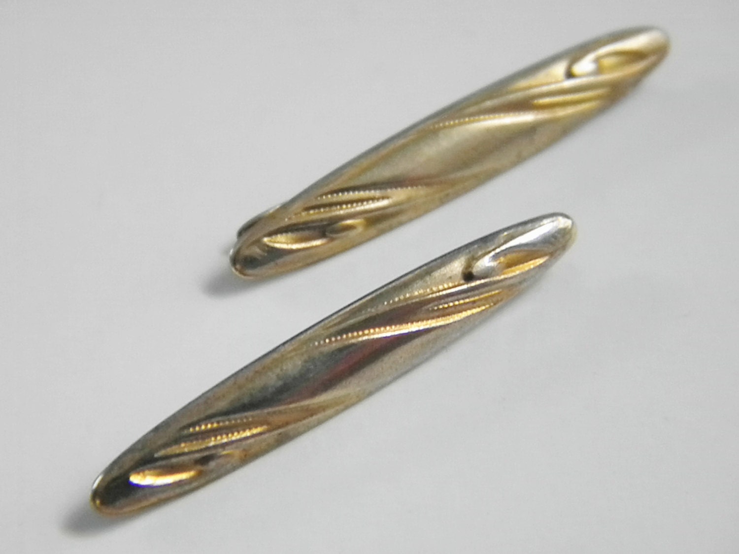 Pair Antique Victorian Gold Filled Bar Pins