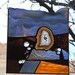 SALE Stained Glass Panel - "Purple Reflections" Colorado made geode