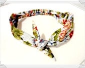 Bow Tie Headband Boho Retro Housewife Vintage Style Roses Stretch Headband Bow Tie Headscarf