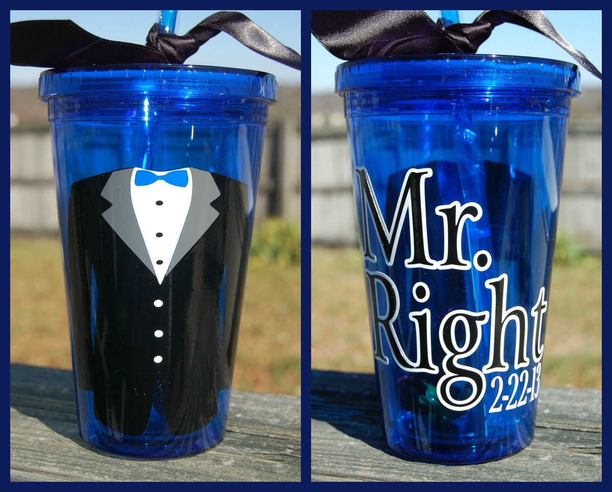 Mr. Right Tumbler for Groom - 16oz Personalized Acrylic