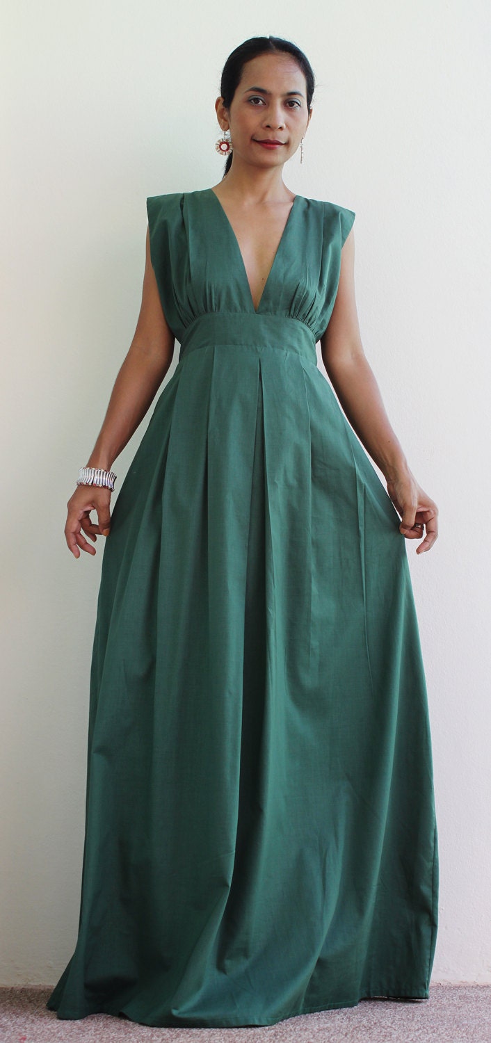Green Maxi Dress - Long Formal green dress : Oriental Secrets Collection II