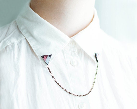 Triangle collar brooches