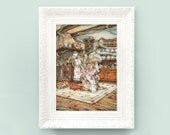 Vintage Alice in Wonderland Print. Alice Print. Mad Hatter Tea Party Print 7x10. Lewis Carroll Print LCA2 Aqua Mint Pastel