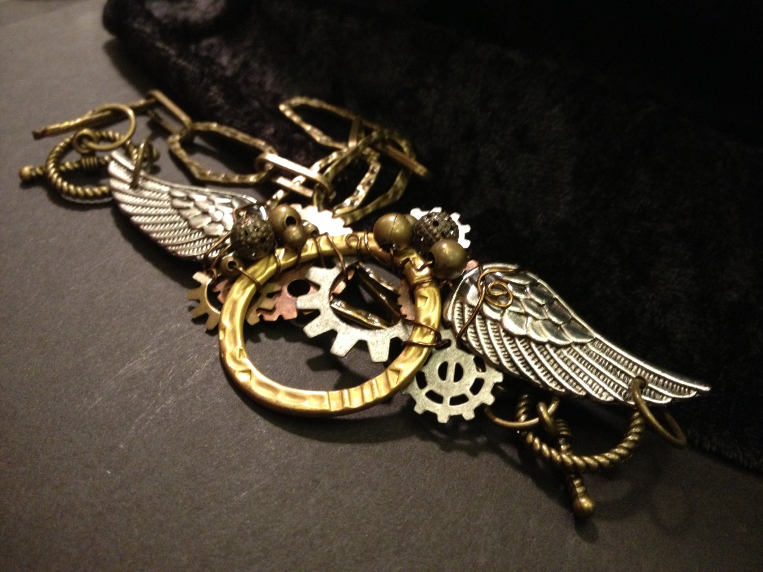 Abstract Snitch Steampunk Bib Necklace