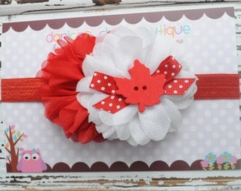 Canada day headband, canadian headband. Baby headband,  toddler headband, newborn headband, cute canadian day headband