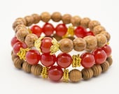 SALE - Energizing Wrist Mala Bracelet Stack, Yoga Jewelry, Mala Beads, Stack Bracelet