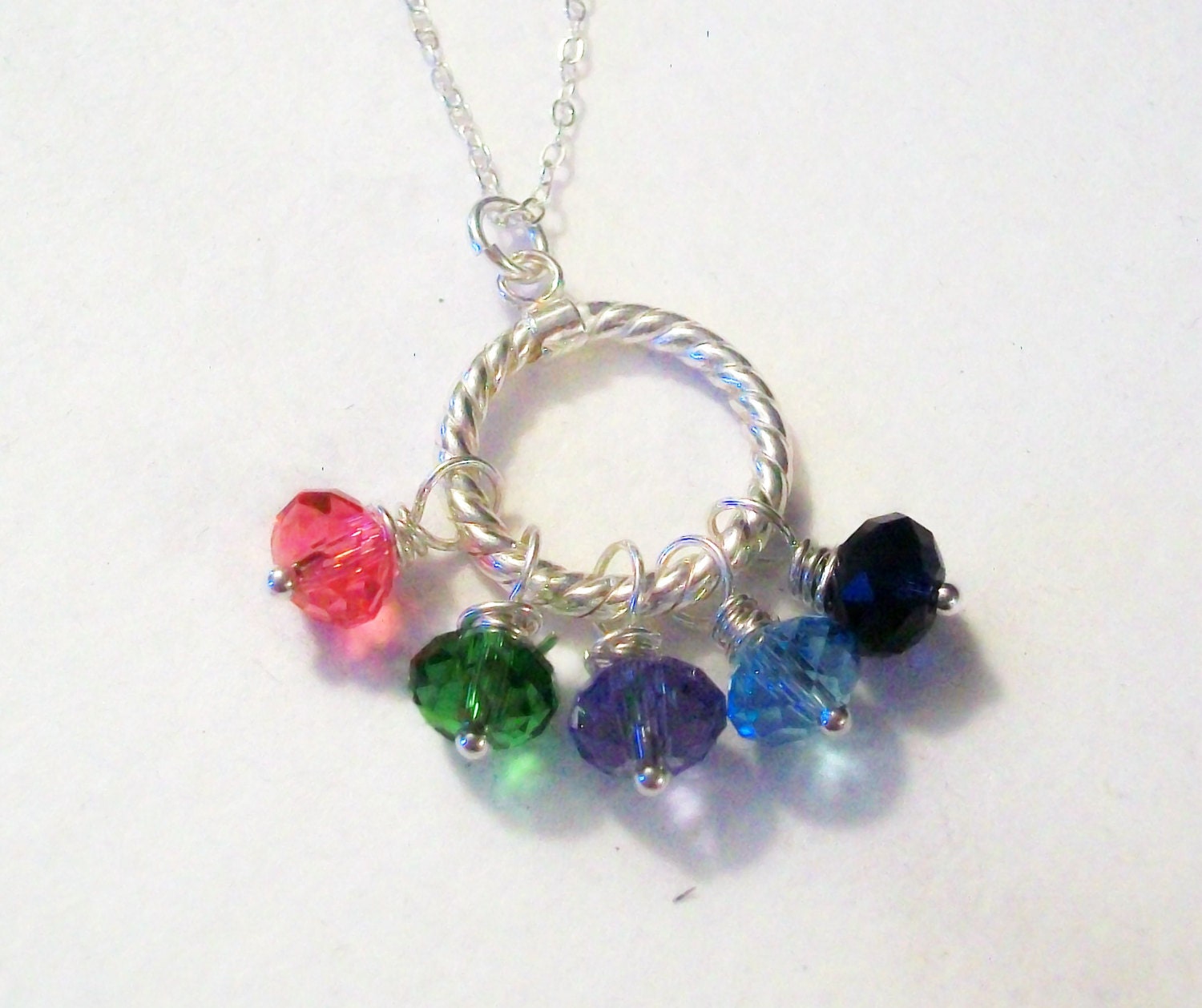 Buy grandmother birthstone jewelry - Grandmother Charm Necklace, Family Birthstone Necklace, Up To FIVE Swarovski Birthstones, Personalized Grandmother Birthstone Necklace