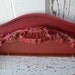 Vintage ornate shelf upcycled red distressed wall hanging