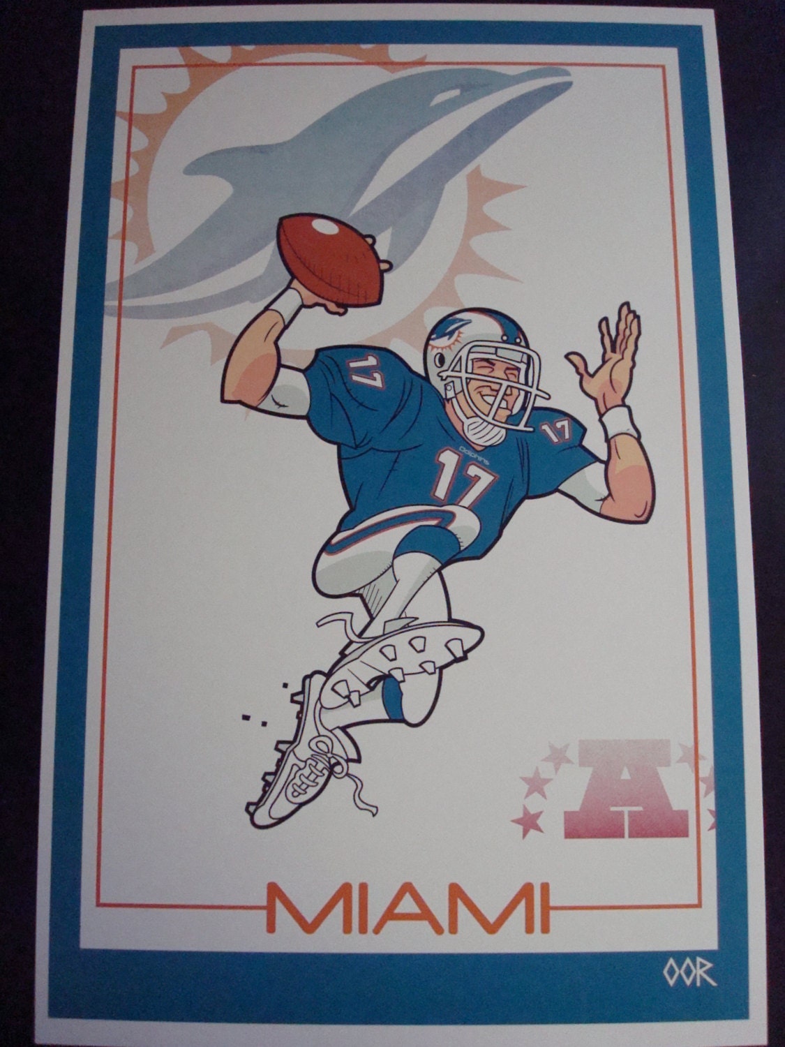 Miami Dolphins Vtg. QB Tannehill poster print