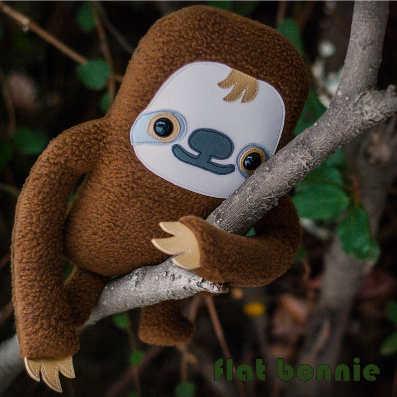 Sloth Plush - Flat Manny the Sloth / Classic 10" tall