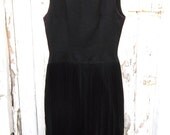 Vintage 60s do 50s long fringe fringed tassle structured wiggle hourglass MOD black dress  8  10