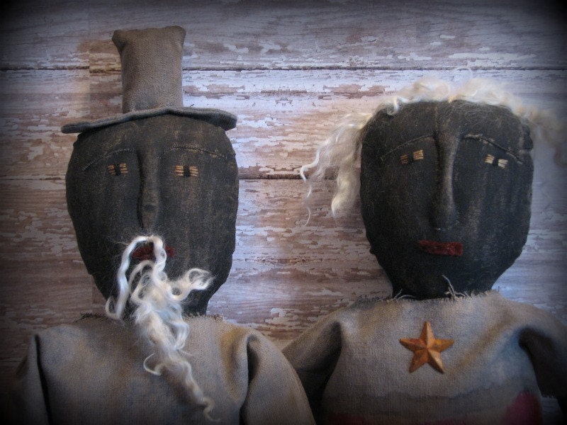 Extreme Prim Americana Sam and Betsy Dolls