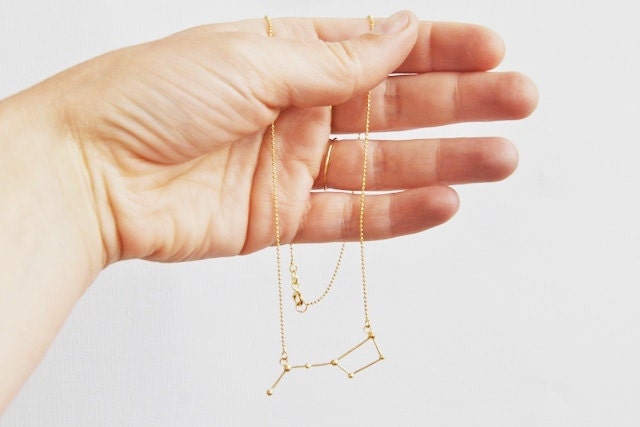 Ursa Major / Big dipper necklace grey black oxidised sterling silver