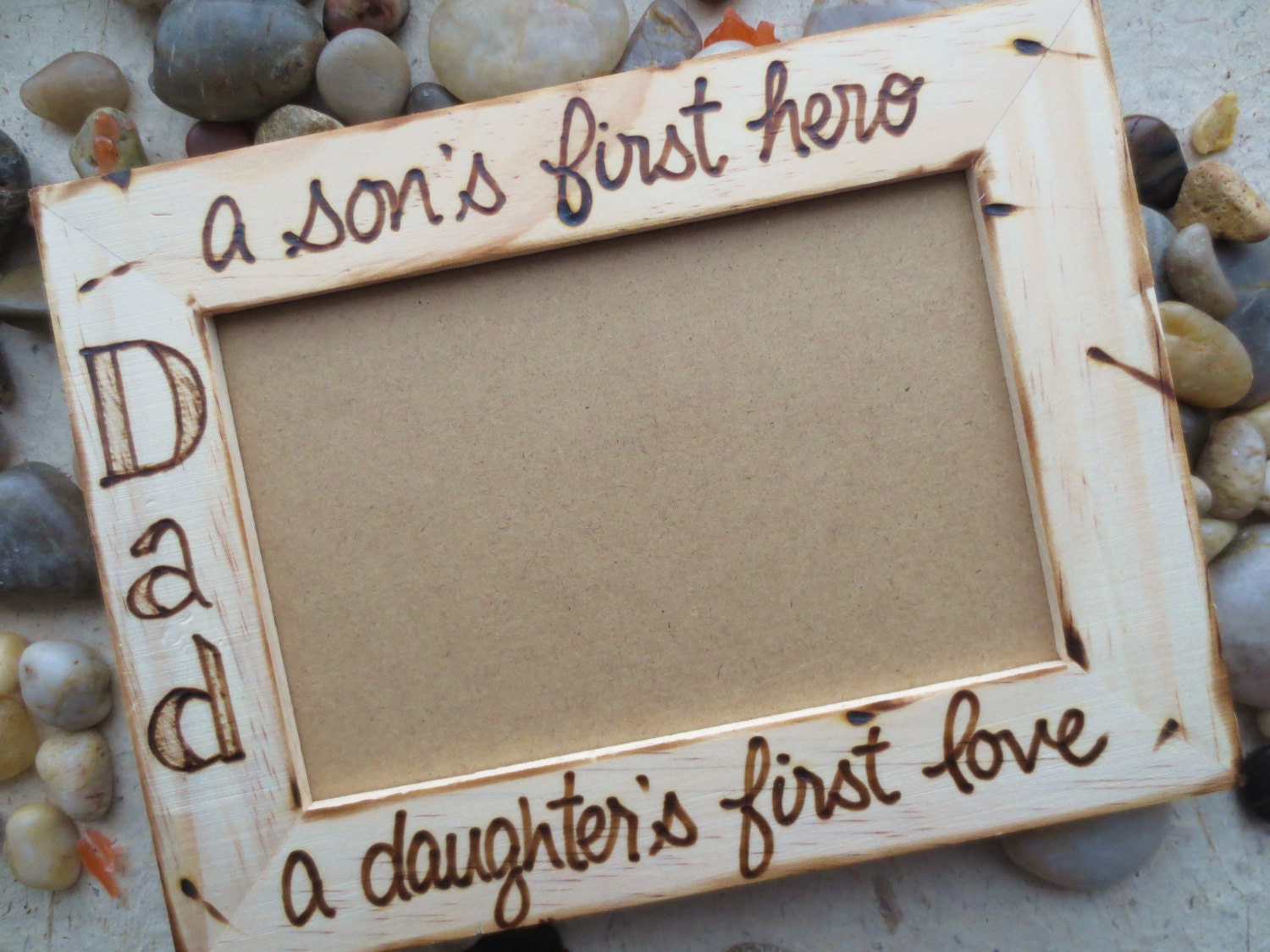 Father's Day Gift for Dad a son's first hero a daughter's first love Custom Frame 4" x 6" Photo