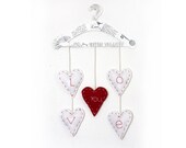Wall Decor, Falling Hearts Love Hanger, Valentines ornaments, Valentines decoration, Home decor, Valentine hangers, Valentine