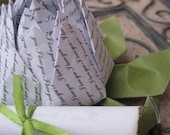 Personalized I LOVE YOU Origami Lotus With Message Scroll. Unique Anniversary Gift, Wedding Decoration, Favor. Just Because. Under 10