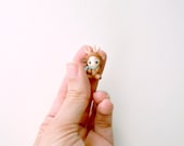 Tiny deer doll - OOAK miniature figurine with jointed neck