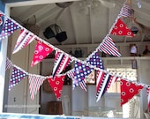 Patriotic July 4th fourth banner bunting nautical summer picnic photo prop stars and stripes military flag pennant family reunion 18 flags
