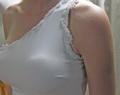 Sample Sale: Short Cotton, Refurbished Beaded Lace alternative wedding or Reception gown, Affordable and Unique wedding dress