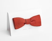 Burnt orange bow tie for men - double sided
