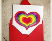 Original Rainbow Heart Painting