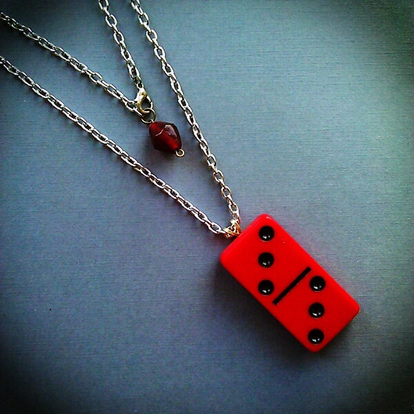 Black and Red Domino Necklace