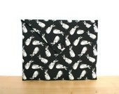 iPad case padded, iPad cover, iPad sleeve - black & white rabbit fabric
