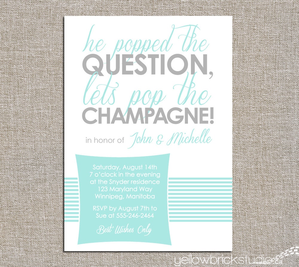 engagement party invitation - DIY printable file by YellowBrickStudio