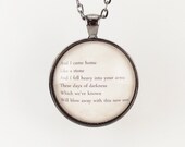 Personalized Song Lyric Necklace, Custom Pendant For Song Lyrics Or Poem