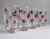 Maritime / Nautical Flag Bar Glasses - Set 7