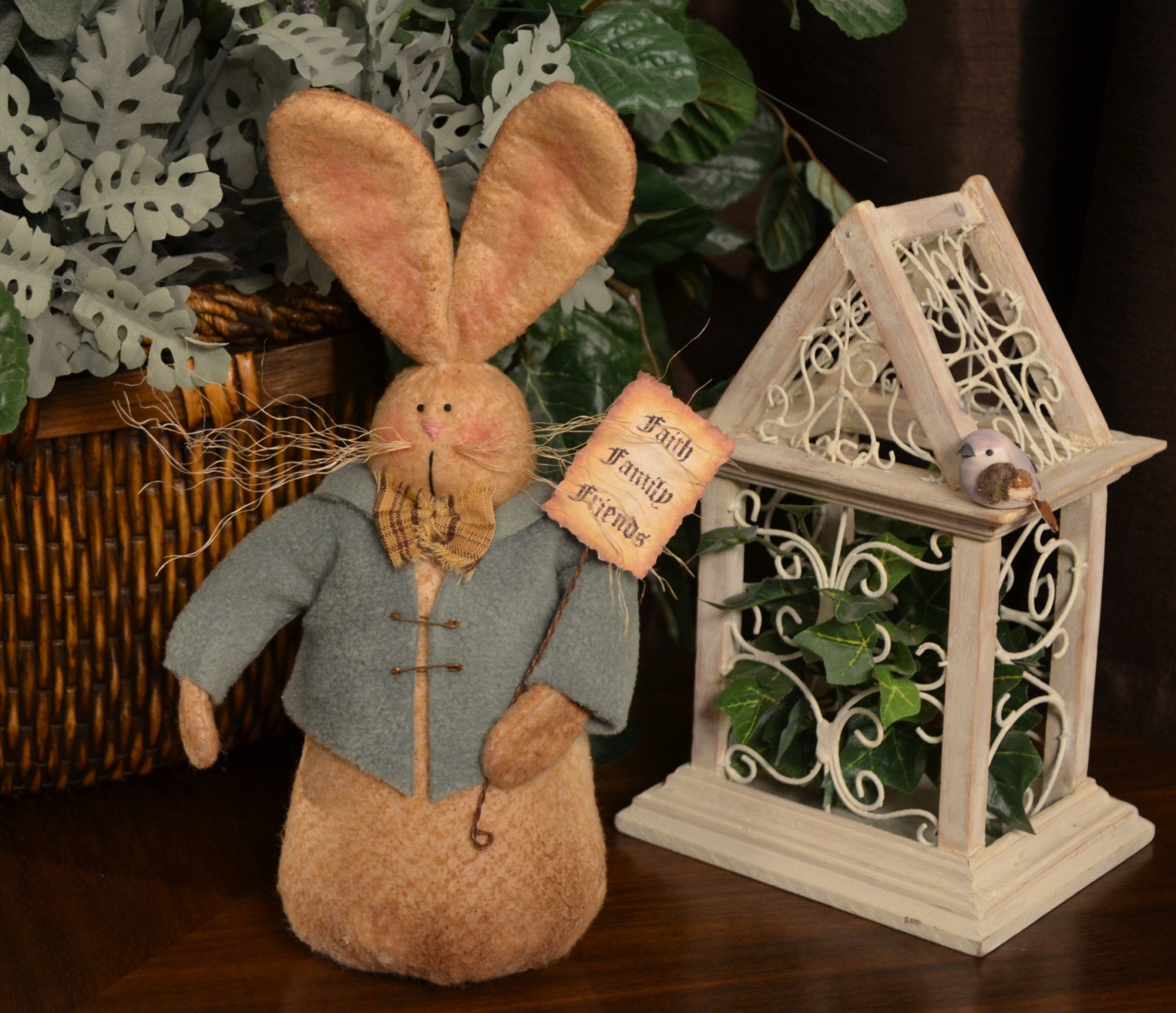 Small Prim Bunny, Fabric Bunny,  Home Decor, Spring Decor, Easter Decor