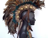 Made to Order Midsize Warrior Feather Mohawk with Horn Option