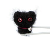 Amigurumi black MoMoMi MochiQtie -- mini mochi size crochet amigurumi toy doll