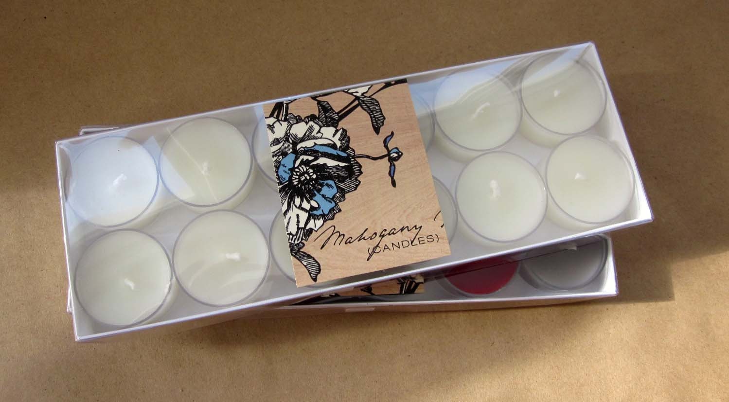 READY TO SHIP- First Love -Tealight Gift Set-12 Beeswax Tealight Candles, A Dozen Tealights, Gifts Under 25 (White)