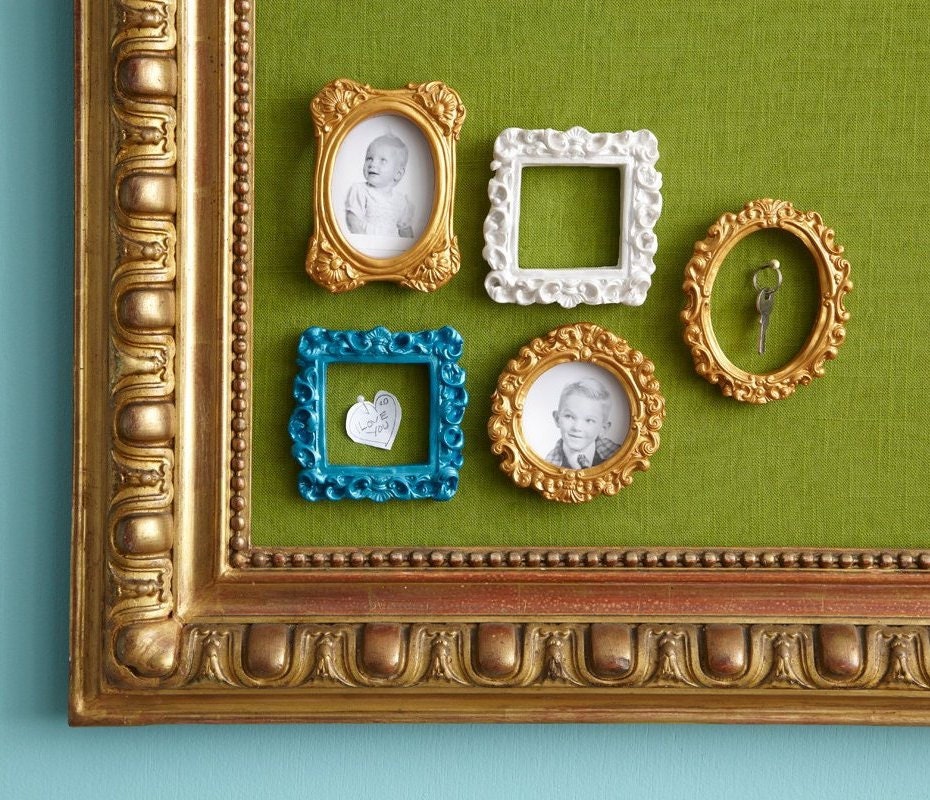White Push Pin Thumbtack Frame Square - Decorative Cork Board Frame