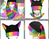 RAINBOW PACK: 4 Hat Combo Deal, Ears Cosplay Aviator Fleece Anime Animal Cat Neko Bunny Rabbit Clothing Cute Kawaii Rave Dance