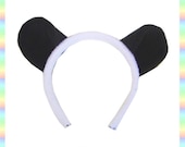 Black White Panda Bear Headband - 1/2" Flexible Band AntiPill Fleece Child Teen Adult Geek Summer Cute Kawaii Anime Cosplay Animal