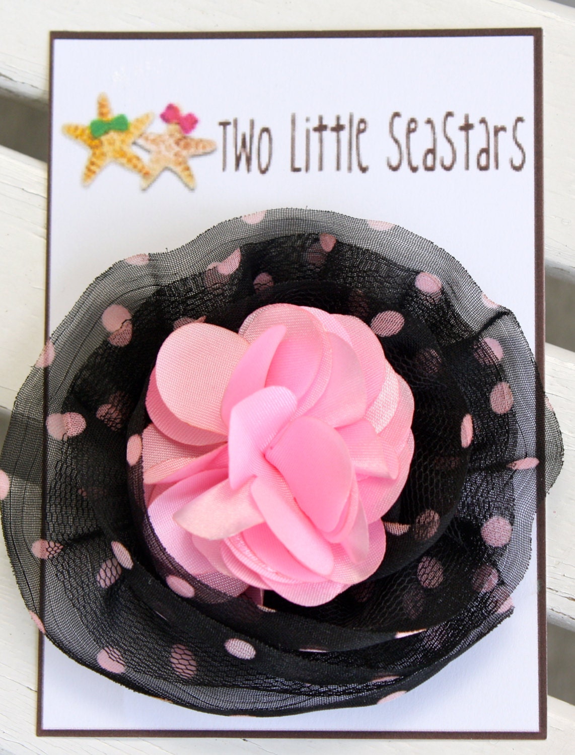 Baby headband - newborn headband - photoprop - pink and black rosette headband, available in all sizes newborn-adult