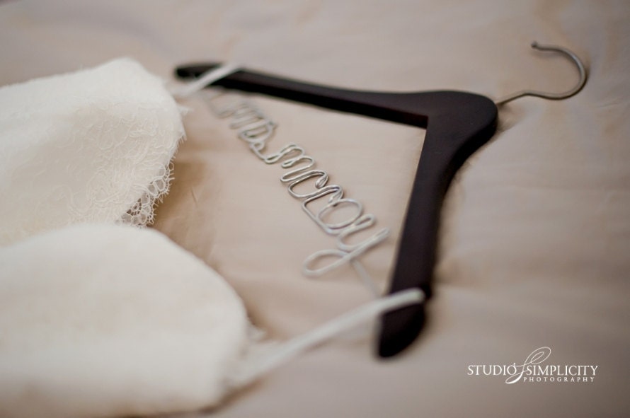 Wedding Dress Hanger, Personalized Wire Bridal Hanger