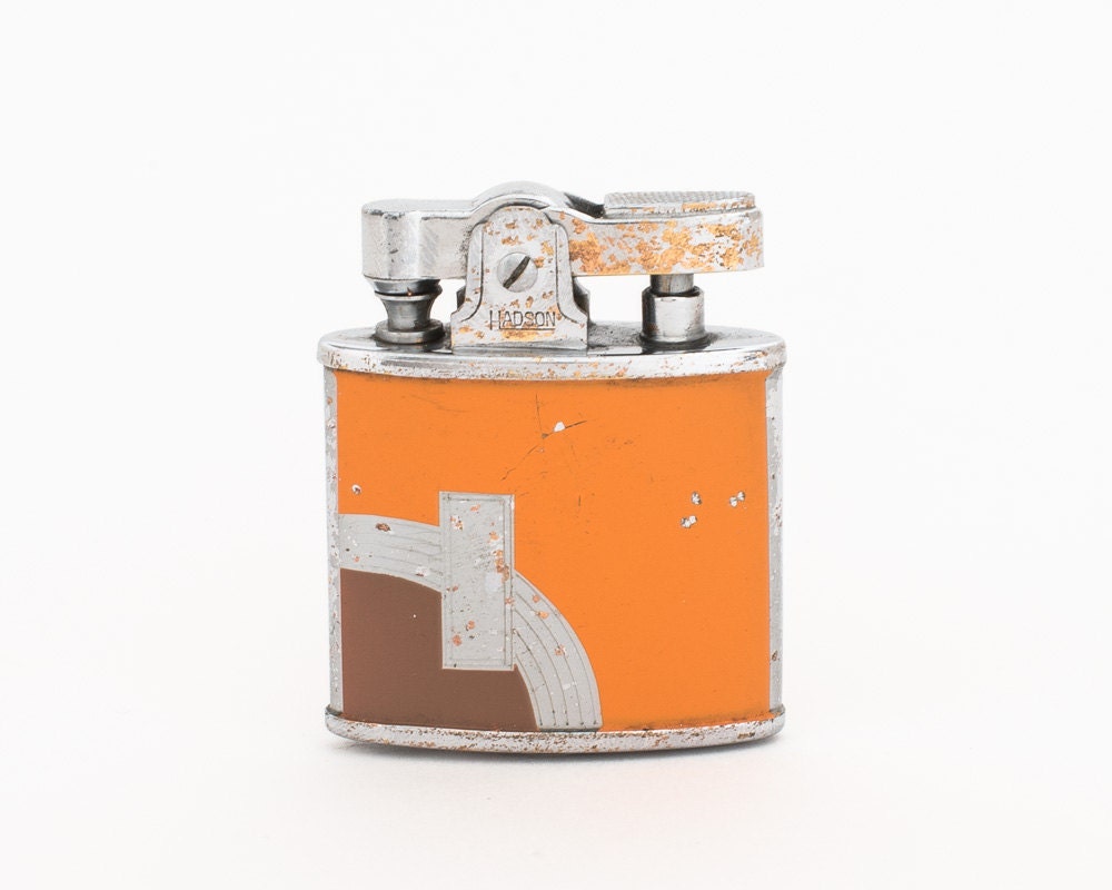 Working Japanese Hadson Enameled Art Deco Pocket Lighter