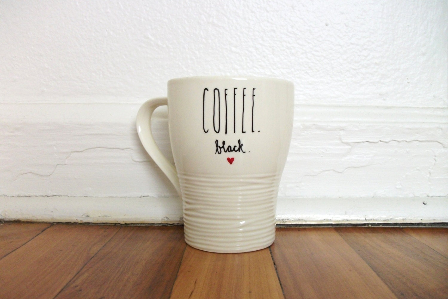 Coffee Black Janeway Quote Saying Hand Illustrated White Reclaimed Upcycled Sharpie Mug Cup Modern Contemporary Upcycled Ceramic Unique Gift