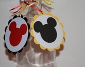 Favor Tag, Mickey Mouse Tag, Mickey Mouse Theme, 12 Tag Mickey Mouse with Ribbon, 1st Birthday party Il_170x135